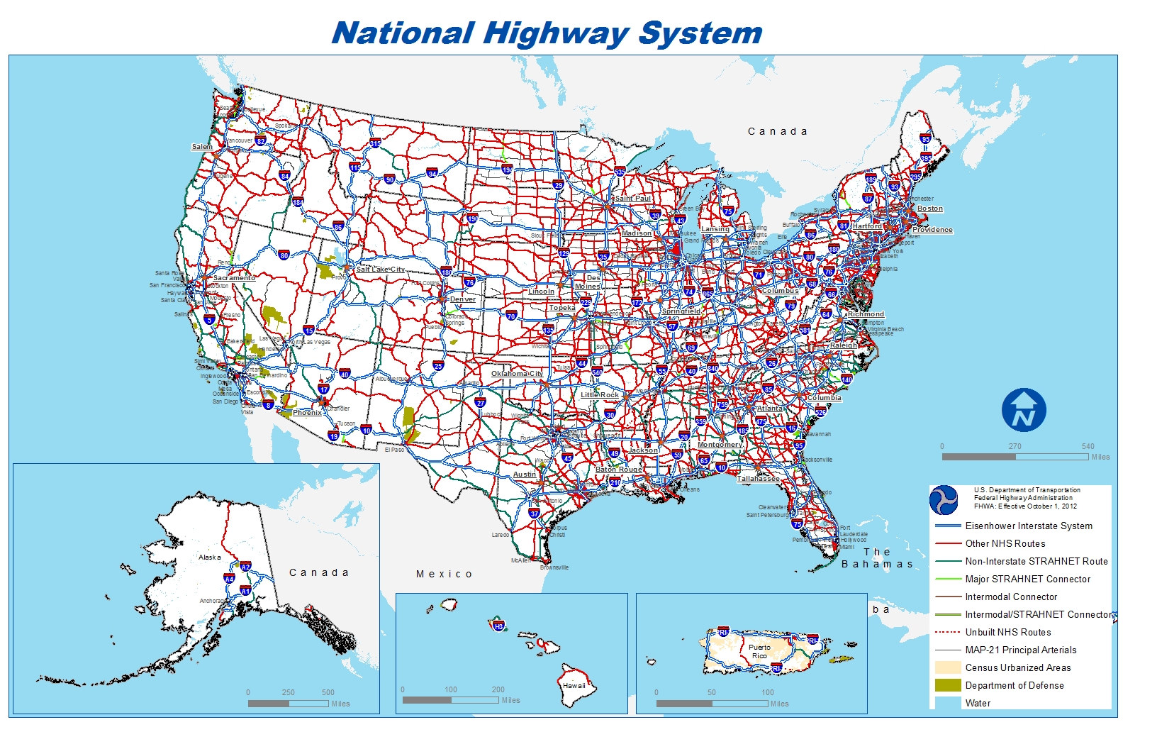 Map Of United States Interstate System World Map